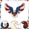 4th of July Patriotic Eagle Wreath Wooden American Eagle Door Hanger Vintage Hanging Welcome Sign for Independence Day Memorial Day