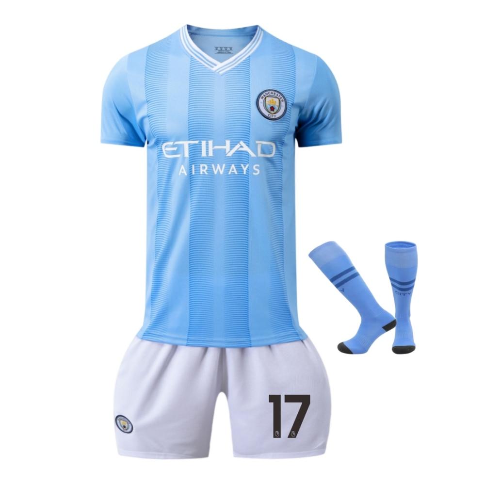 Kids Sport Equipment 23-24 Season Man City De Bruyne Football Jersey Breathable Quick-Dry Training Match Shirt