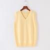 Cotton Knit Vest For Women With Vneck Pure Color Fall Winter College Style Gift