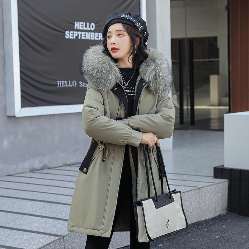 2026 Winter Women's Parker Jacket, Cotton Jacket, Waist Waist, Thin, Long Cotton Jacket, Large Size M-XXXL