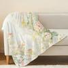 Floral Flannel Fleece Throw Blanket – Soft Cozy, Machine Washable, Perfect for Home, Office Naps, Halloween & Christmas