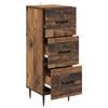 Vintage Style Drawer Cabinet Reclaimed Wood Look 33 X 34.5 X 89.5 Cm Engineered Wood