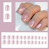 Press on Nail Short Square Fake Nail with Cats Eye Designs Glitters Glues on Nail Glossy False Nail Artificial Nail