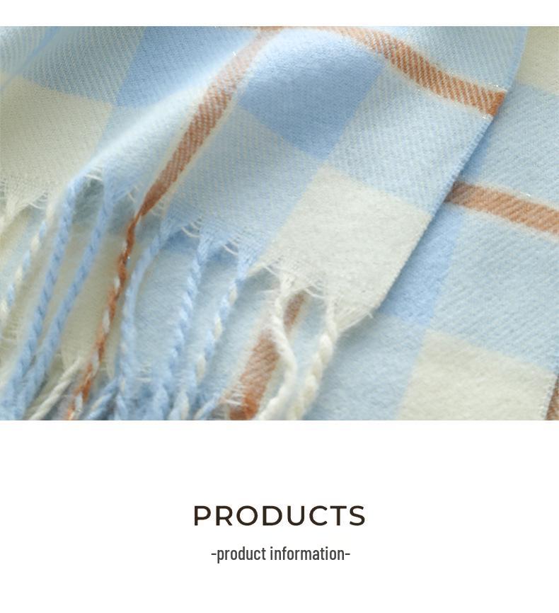 Damen High-End 2025 Karoschal: Imitation Kaschmir, Koreanischer Stil, Vielseitiger Herbst/Winter Warmer Nackenwärmer Schal.