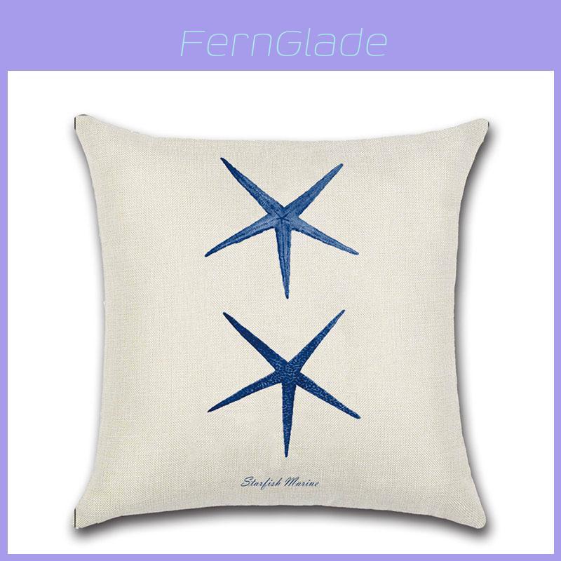 Elegant Marine Organism Patterns Pillow Case For Home Sofa Bed Decor Square Cushion