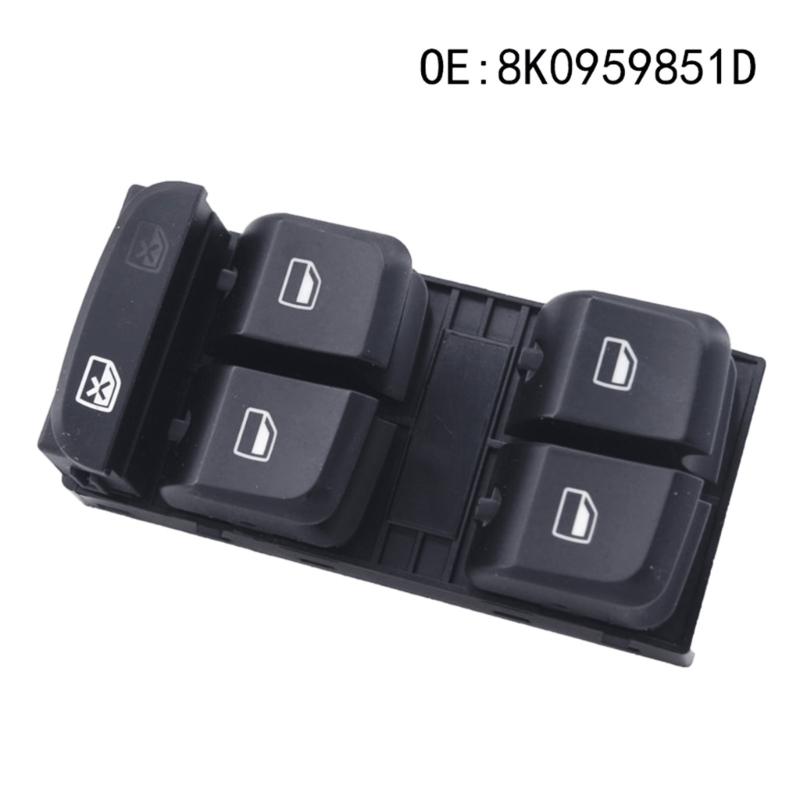12V Driver Door Window Button Assembly 8K0959851D Replacement Control Part with Lock Button for Selected Vehicle Repair Needs Daily