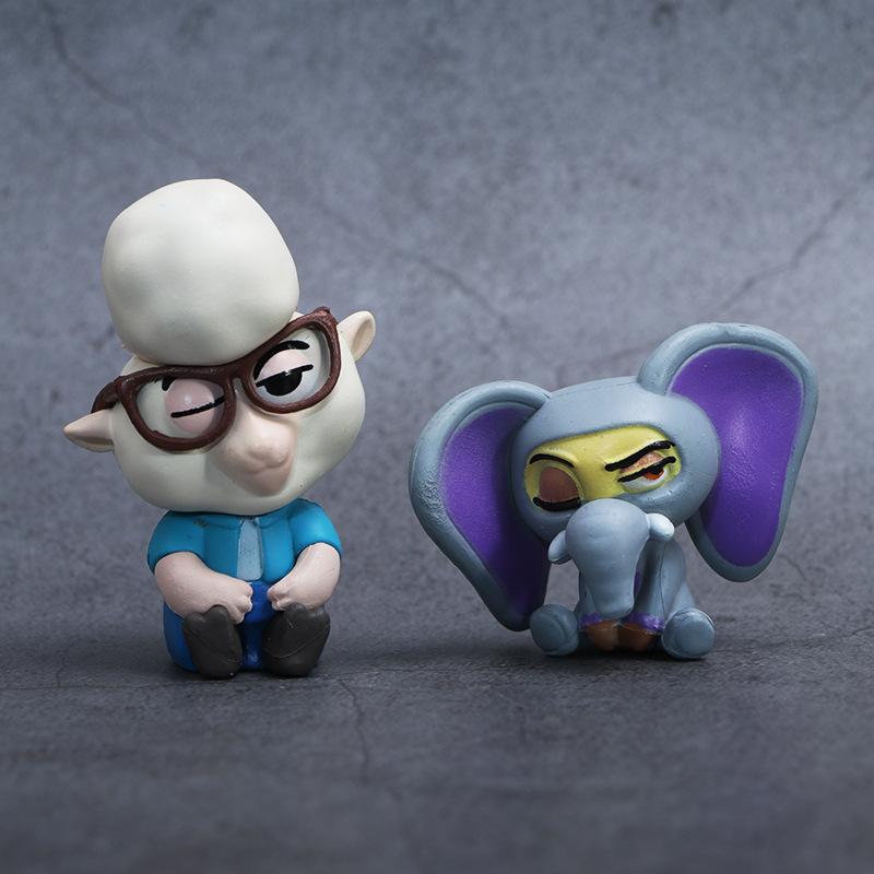 6Pcs/Set Zootopia 2 Animals Action Figure Toy Judy Nick Fox Figure Pvc Desktop Decoration Model Doll Toy Fans Gift