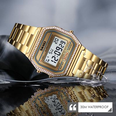 New Women Watch Digital Wristwatch 30M Waterproof Ladies Watches Stainless Steel Clock Relogio Feminino