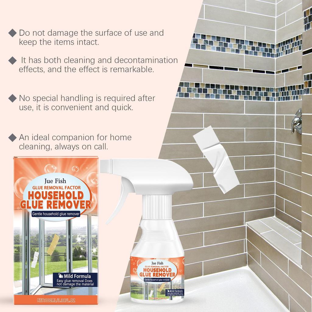 Jue-fish Household Adhesive Remover, Adhesive Sticker Glue Removal Cleaner, Universal Glue Residue Spray 100ml