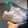 Kids White Sneakers Spring Autumn Boys Girls PU Leather Soft Sole Casual Sports Shoes Baby Toddler Flat Trainers