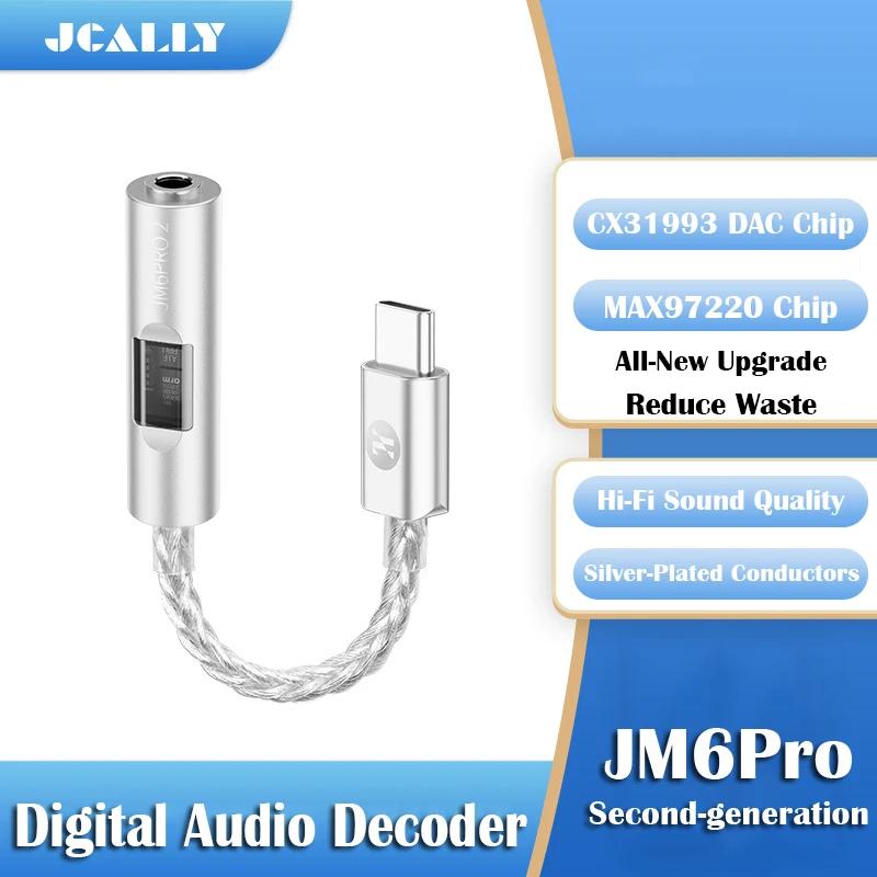 Upgraded JM6 Pro2 Earphone Power Amplifier CX31993 DAC with MAX97220 Op-Amp Chip PCM 32bits/384kHz Adapter For Phone,Laptop,Pad