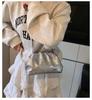 Silver Bag Women's 2025 New Design Sense Niche Fashion Messenger Bag Popular This Year Pleated Cloud Bag