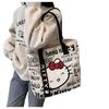 Women's Versatile Cartoon Canvas Tote Bag - Large Capacity, Cute Fashion Single Shoulder Commute Bag