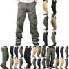 Comfortable Men's Cargo Pocket Work Pants For Casual Hiking And Outdoor Activities