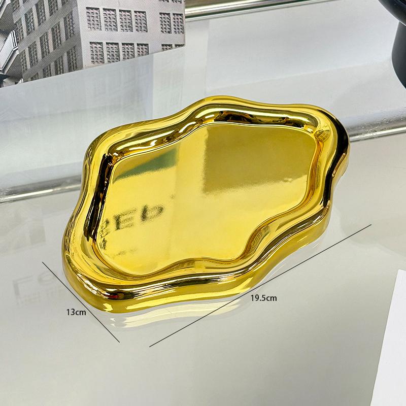 

Cloud Series Jewelry Tray Cloud-Shaped Jewelry Perfume Display Tray Ceramic Jewelry Tray Delicate Decorative Plate Gift золотистый