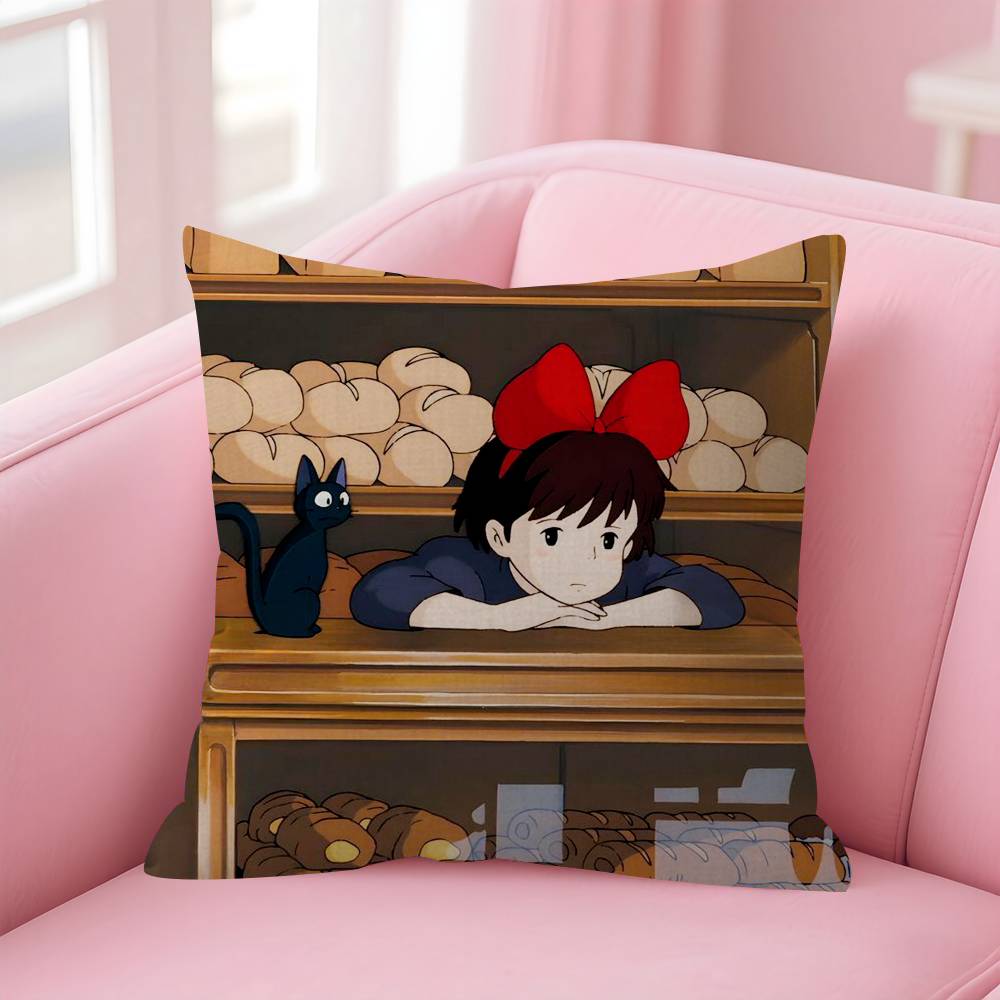 Anime K-Kikis Movie D-Delivery Service-S Pillow Gift Home Office Decoration Bedroom Sofa Car Cushion Cover Case 45X45