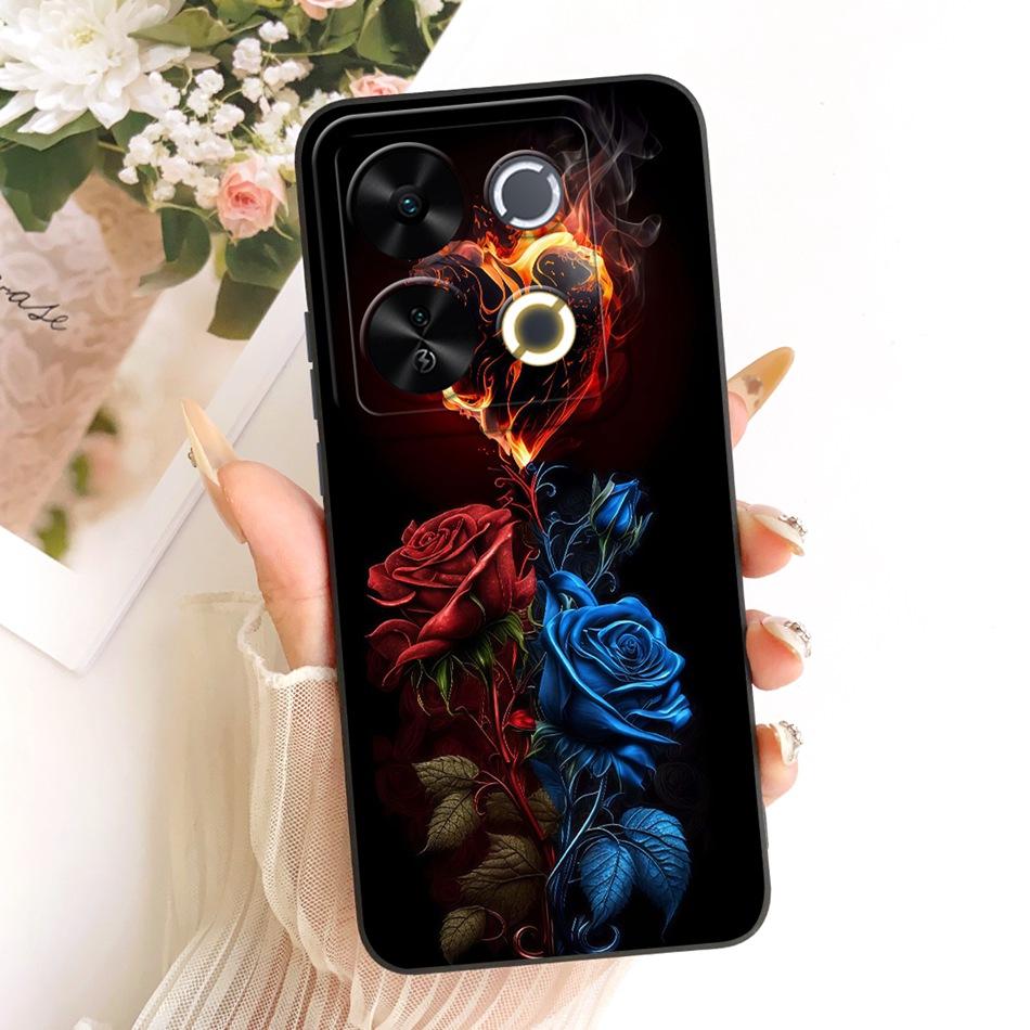 For ITEL P65 Cute Cat Flower Cartoon Phone Case For Itel P671L ItelP65 Shockproof Soft Silicone Covers Bumpers