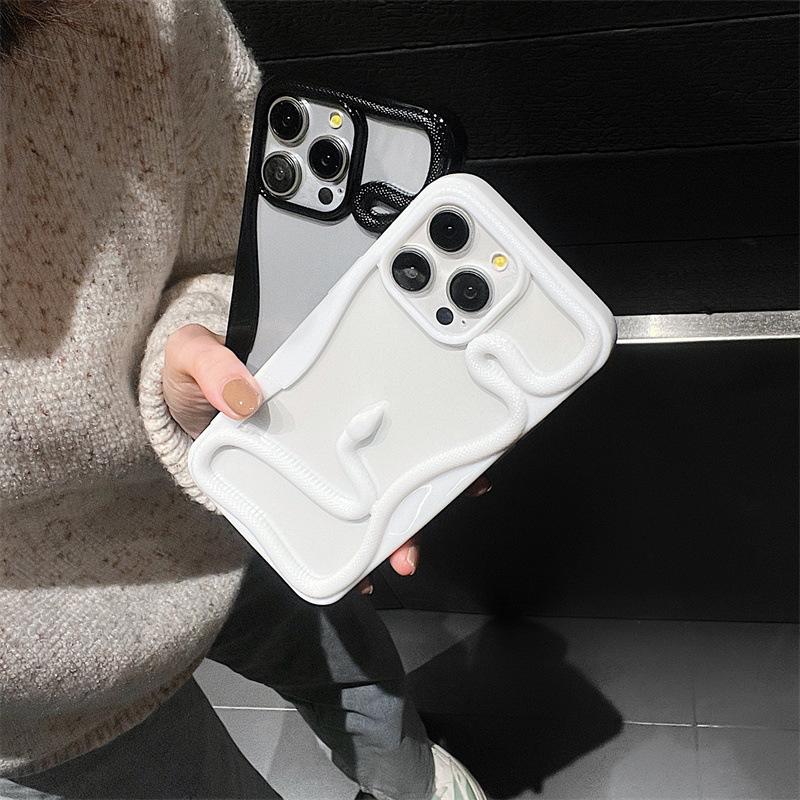 The Creative Hollowed out Three dimensional Snake Year Phone Case Is Suitable for The New Samsung S25ultra S24 and The Cute S23FE Protective Case
