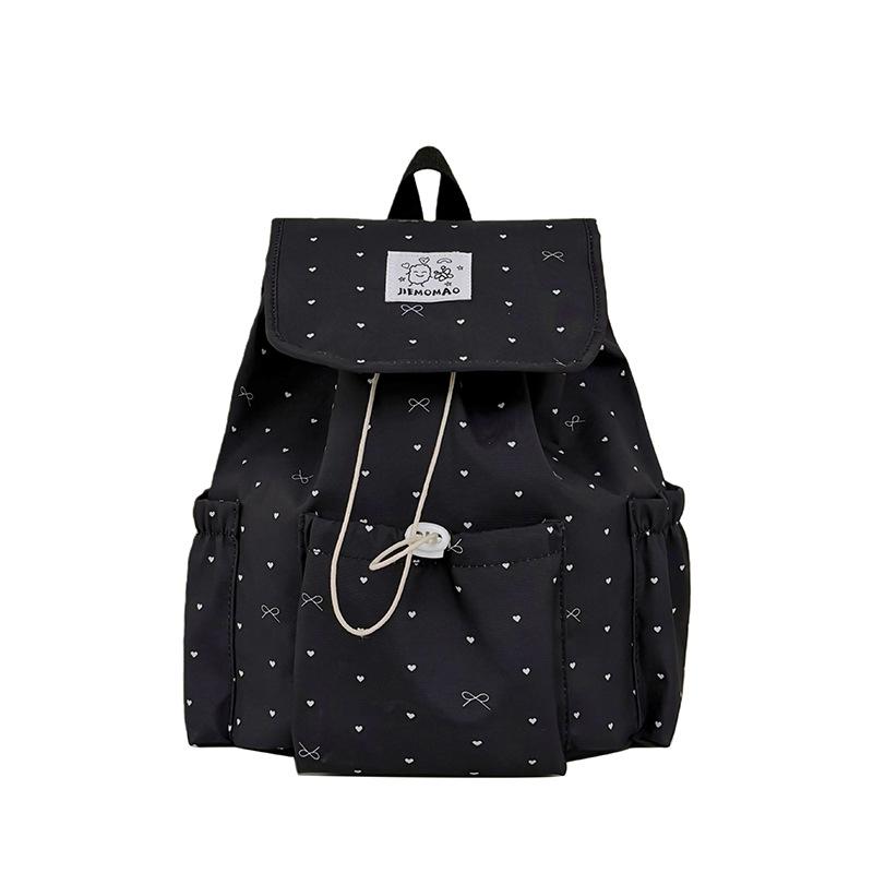 Schultasche Koreanisches Polka-Dot-Muster Mädchenrucksack niedlich süß hoher Wert Kordelzug Schüler-Schultasche Reise kleiner Rucksack