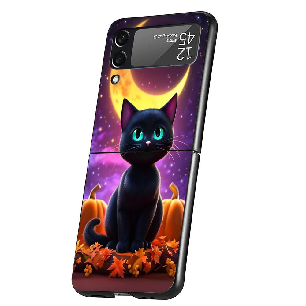 

Kitten Cat Christmas Pumpkin Phone Case For Samsung Galaxy Z Flip 7 6 5 4 3 5G Cover ZFlip7 ZFlip6 ZFlip4 ZFlip5 ZFlip3 Coque Fu Samsung Z Flip 6