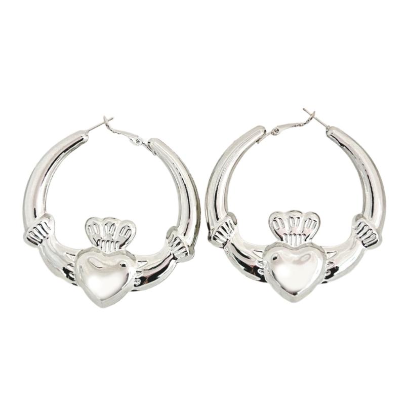 Серьги-кольца с дизайном сердца Ювелирные изделия Шикарные серьги-кольца с сердцем Серьги-кольца Шарм для женщин Идеальные ювелирные изделия на День святого Валентина