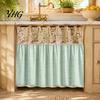 Vintage Plaid Oven Handle Trim Farmhouse Stove Skirt, Crochet Lace Curtain, Kitchen Appliance Shield Skirt Curtain with Ties for Cottage Decor