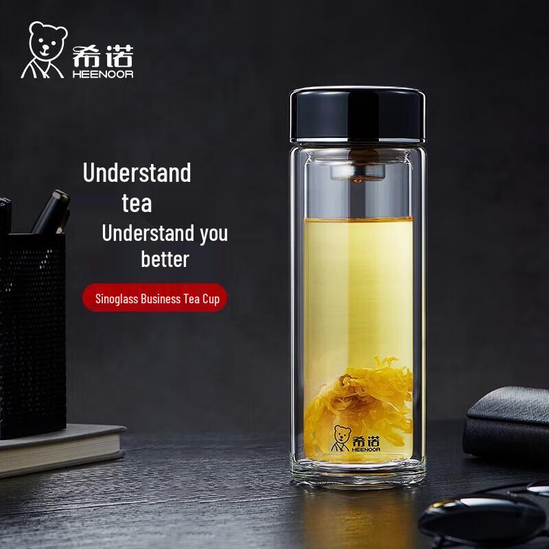

Стеклянная бутылка Heenoor XN-6553 с двойными стенками и ситечком для чая 310ml