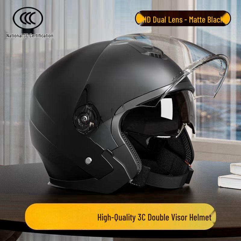 

Unisex Electric Vehicle Helmet: Cold-Weather Half Helmet with Warm Neck Gaiter and Detachable Double Visor See Details