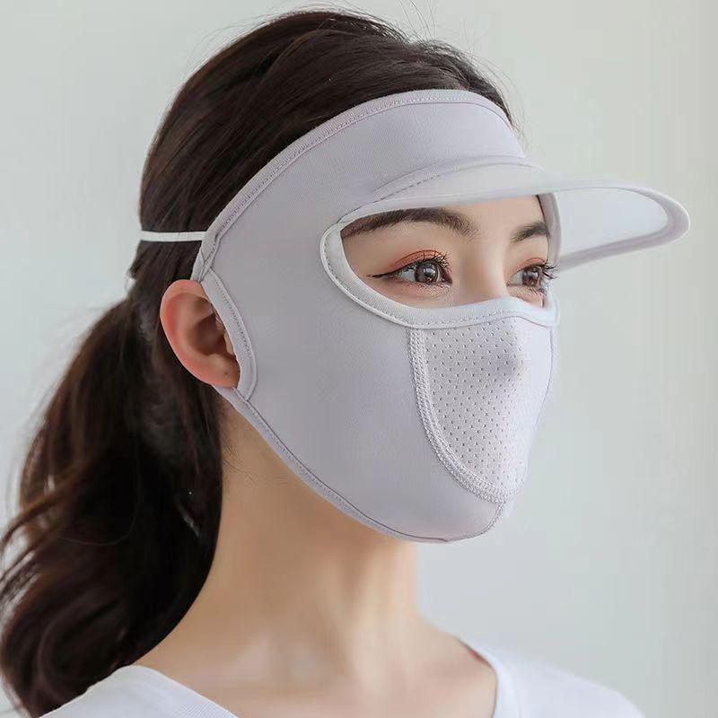 Women s UV Protection Ice Silk Face Mask - Breathable, Washable, Sunshade for Cycling серый