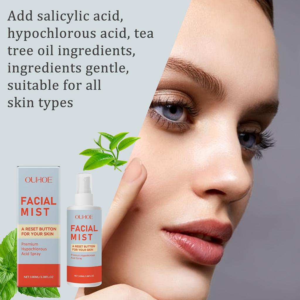 Hypochlorous Acid Facial Spray Reduce Redness Swelling Acne Pimple Repairing Soothing Oil Control Pore Refining Calm Skin Care