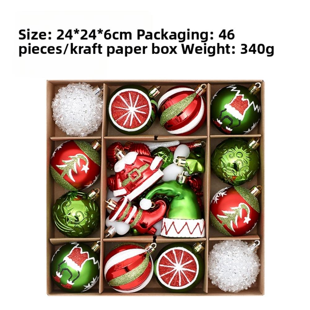 24 Piece Plastic Christmas Ball Set with Storage Box Shatterproof Ornaments for Tree and Various Holiday Decorations