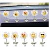 5PCS Flower Car Dashboard Decorations, Funny Cute Dancing Vehicle Rearview Mirror Ornament, Creative Rocking Automotive Interior Dash Decorations,