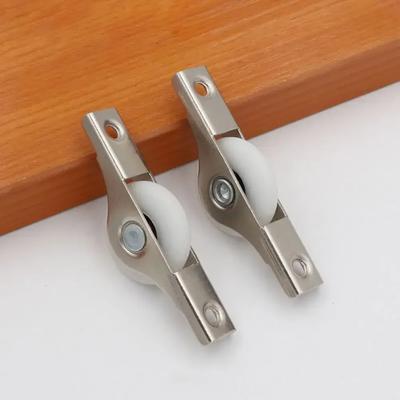 Durable Nylon Barn Door Rollers Silver Iron Sliding Door Track Wheel Black Slotted Door Wheel Worker