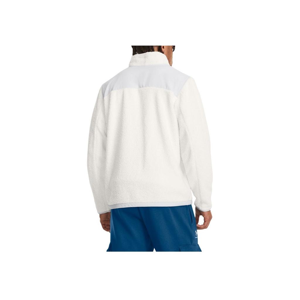 Under Armour Color Blocked Casual Stand Collar Long Sleeve Fleece Jacket Men Jackets White 1378845-114