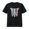 Halloween T Shirt Rib Cage Heart Realistic Scary Vintage Streetwear Casual Versatile Top For Everyday Wear Unisex