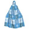 Blue Horse Sun Flower Month Adult Cloak Cape Hooded Medieval Costume Vampire Elf Purim Carnival Party