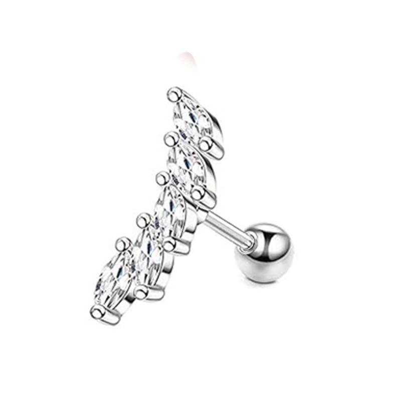 14K Gold Plated 16G Stainless Steel Ear Cartilage Studs - European & American Style Copper Earrings