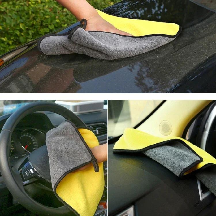 Microfiber Car Cleaning Towels Car Wash Drying Cloth Hemming Microfiber Towel Care Wash Cloth Car Detailing Accessories