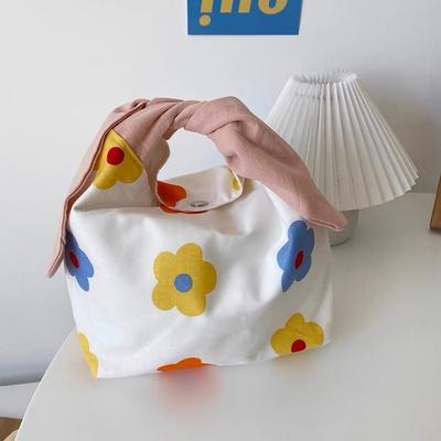 Lunch Bag Cotton Bento Bag Picnic Tote Cute Eco Small Handbag Portable Rabbit Ear Food Storage Bags For Women Kids