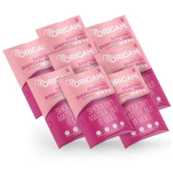 

Оригами Непротекаемые пакеты для гигиенических отходов Упаковка из 8 штук (15 пакетов в упаковке, всего 120 пакетов) для гигиенических прокладок, детских подгузников, ежедневных прокладок, тампонов, презервативов