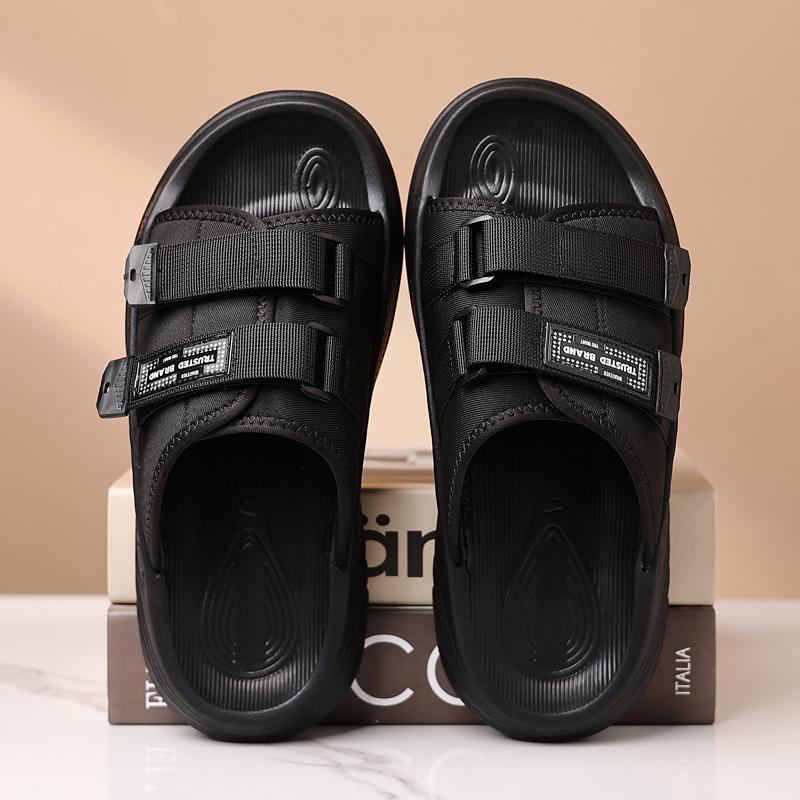 Fashion Thick Bottom Male Breathable Slippers Outdoor Men Sports Slippers Summer Handmade Men's Casual Shoes Beach Mens Slip On Shoes