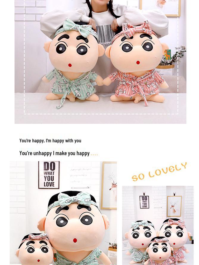 Creative Shin-chan Bathrobe Plush Toy – Funny Crayon Shin-chan Doll, Perfect Gift for Boyfriends.