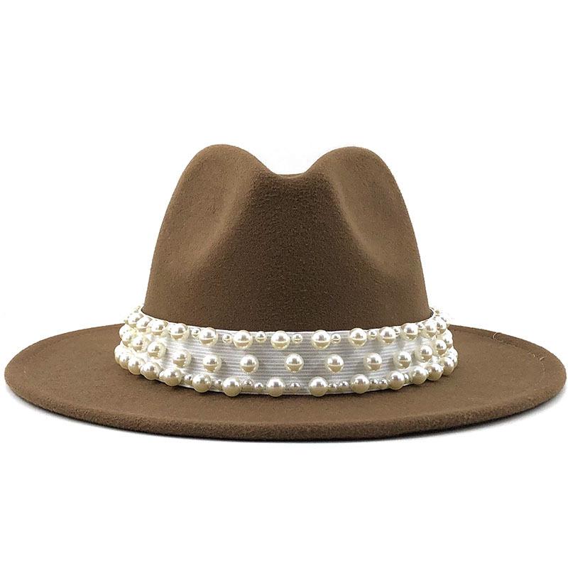 European and American Metal Leaf Women Woolen Hat Jazz Hat Autumn and Winter British Retro Top Hat Women