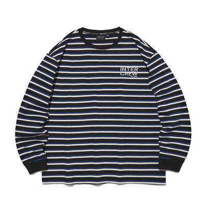 INTERCREW [24Ss] Similar Lip Color Block Stripe Tee R Blue Ity1Tm07Arb