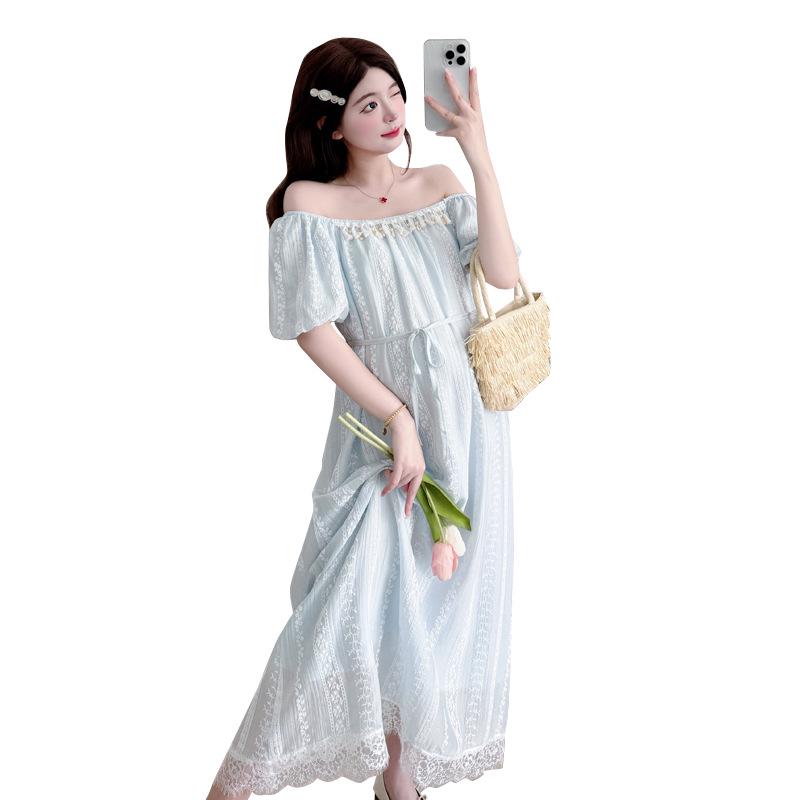 Trendy Maternity Midi Dress - Stylish, Loose Summer Outfit for Moms