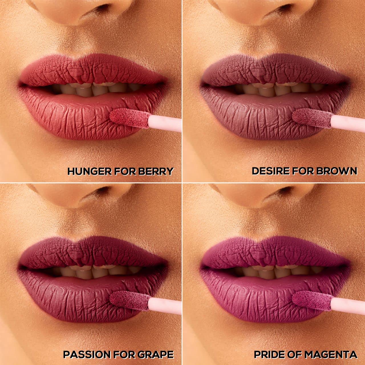 

Stay With Me Mini Matte Lip Color Nudes Nudes, по 2 мл | Стойкая, легкая и непереносящаяся формула | Защита от воды и пятен Combo of 4, 2ml