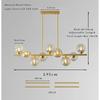 SANDYHA All Copper Gold Chandelier Pendant Light Glass Ball Lampshade LED Lamp for Living Room Dining Room Indoor Decor Home