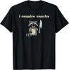 Raccoon Knife I Require Snacks Graphic Tee Soft Cotton Casual TShirt for Men Women