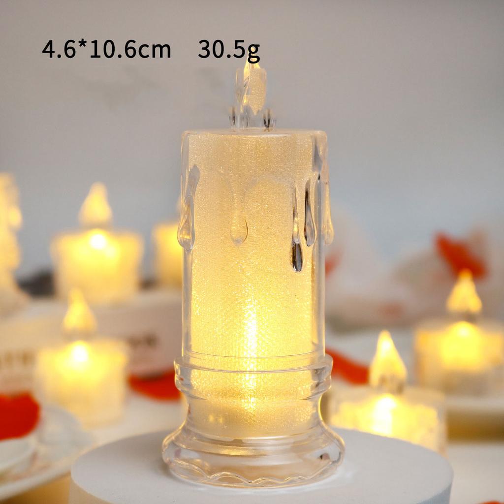 1pc LED Flameless Gap Column Candle Including Battery Perfect for Christmas Family Gatherings Candlelight Dinners