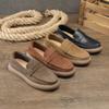 Fashion Vintage Man Casual Shoes Genuine Leather Slip-on Light Comfortable Driving Loafers Moccasins For Men Party Wedding Flat